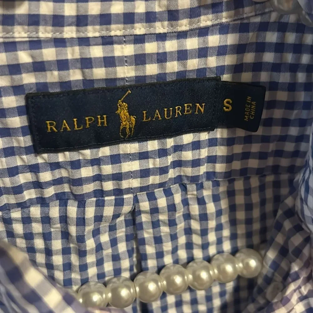 Ralph Lauren Boys Button Down Plaid Shirt. Size Small